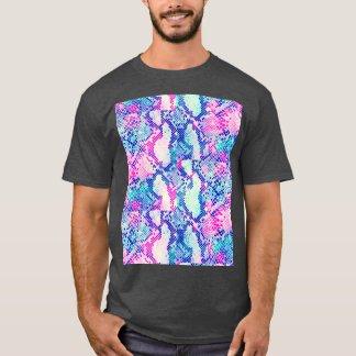 Camiseta Gráfica de impresión en piel de serpiente rosa y a