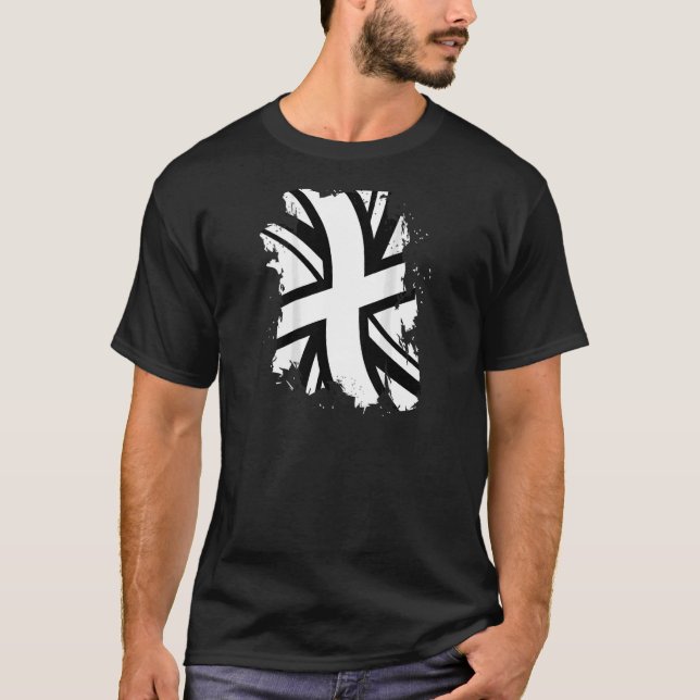 Camiseta Gráfica de insignia británica angustiada por bande (Anverso)