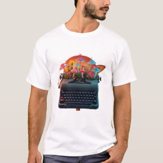 Camiseta gráfica de jardín de máquina de escribir