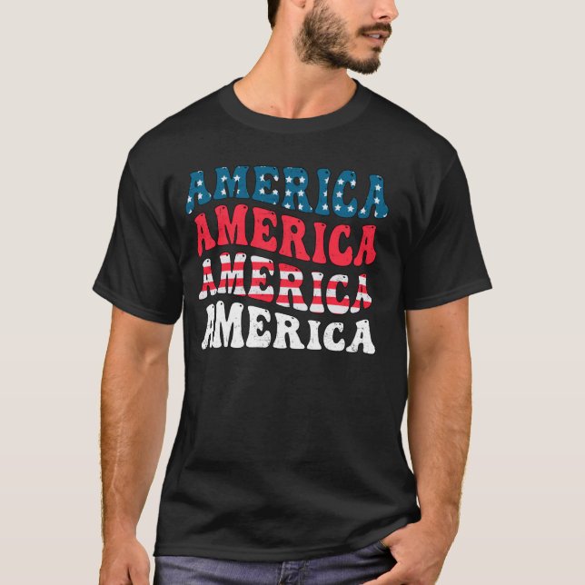 Camiseta Gráfica de la bandera de Estados Unidos graciosa 4 (Anverso)