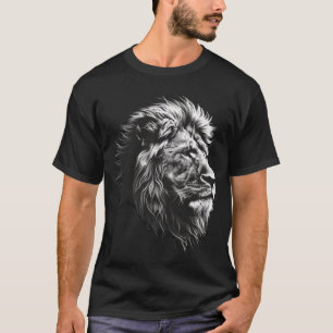 Camiseta gráfica de la cabeza del león majestuosa 