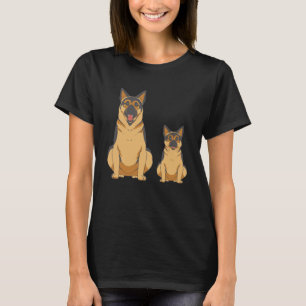 Camiseta Gráfica de la familia de perros pastores alemanes 