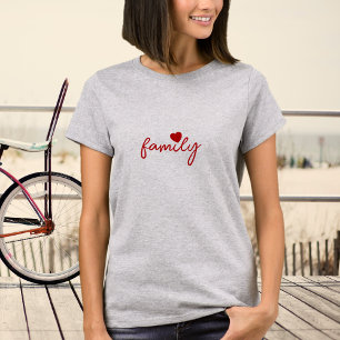 Camiseta gráfica de la familia Love Heart