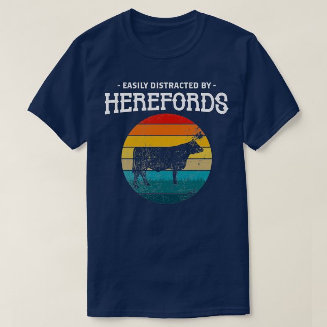 Camiseta Gráfica de la ganadería Hereford de Fácil Distraci (Diseño del anverso)