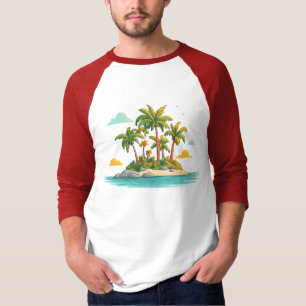 Camiseta gráfica de la isla de las palmeras tropic