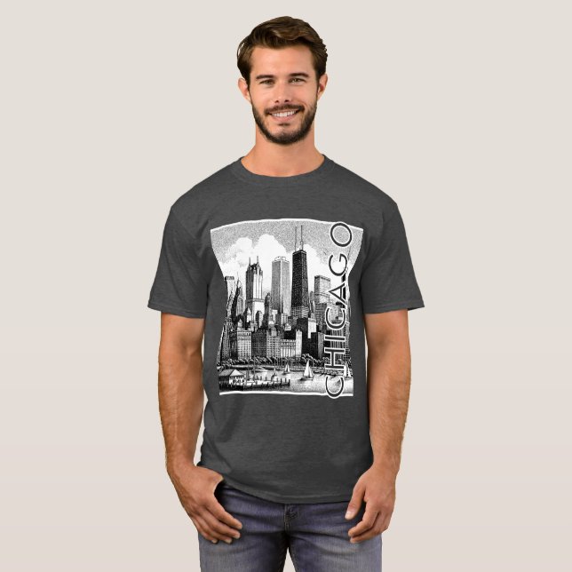 Camiseta gráfica de la línea aérea de Chicago (Anverso completo)