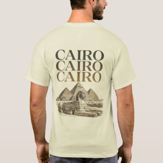 Camiseta gráfica de la pirámide vintage y la esfin