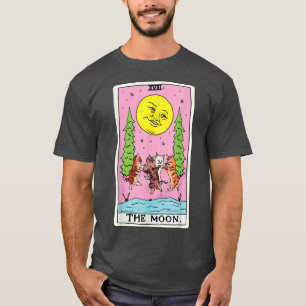 Camiseta Gráfica De La Tarjeta Tarot Crescent Moon Y Cat Sq