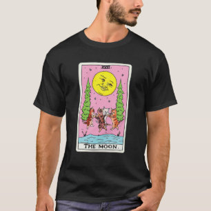 Camiseta Gráfica De La Tarjeta Tarot Crescent Moon Y Cat Sq