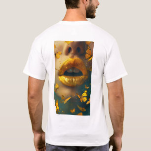 Camiseta gráfica de labios amarillos con estilo y 
