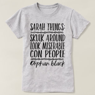 Camiseta gráfica de las cosas negras huérfanas d