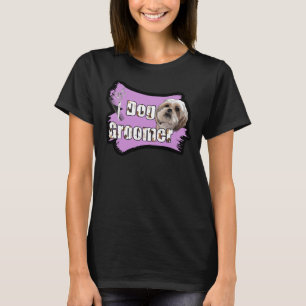 Camiseta Gráfica De Lavanda Y Perro Negro Groomer Con Shih 