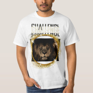 Camiseta gráfica de león con brillo rugido real