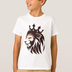 Camiseta gráfica de león coronado majestuoso para