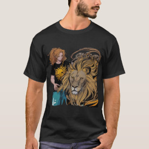 Camiseta gráfica de león de fantasía urbana anime