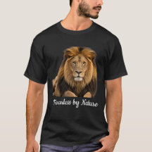 Camiseta gráfica de león intrépida por naturaleza 
