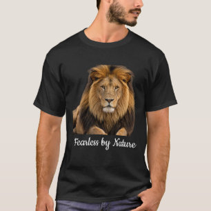 Camiseta gráfica de león intrépida por naturaleza 