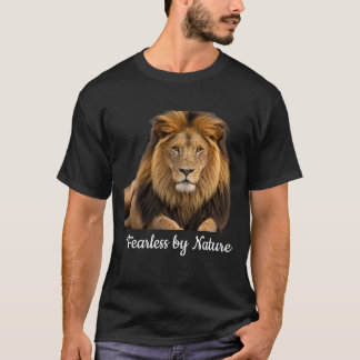 Camiseta gráfica de león intrépida por naturaleza 