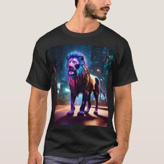 Camiseta gráfica de león majestuosa"