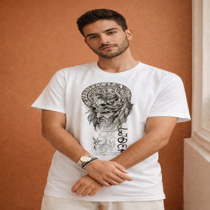 Camiseta gráfica de león mandala espiritual