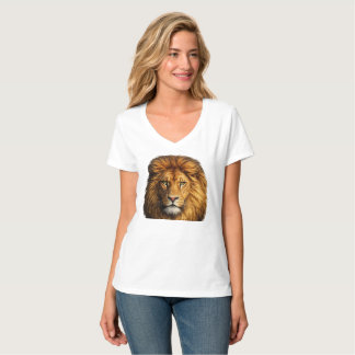 Camiseta gráfica de león realista