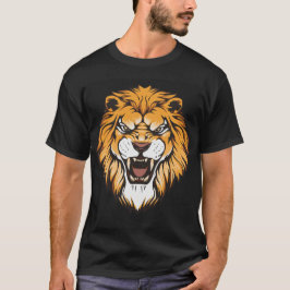 Camiseta gráfica de león rugiente feroz
