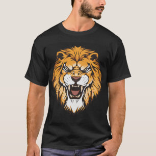 Camiseta gráfica de león rugiente feroz