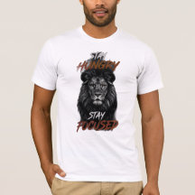 Camiseta gráfica de león Stay Hungry Stay Focused
