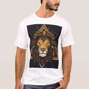 Camiseta gráfica de león triangular - Desi audaz y