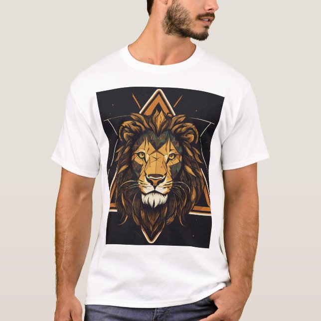 Camiseta gráfica de león triangular - Desi audaz y (Anverso)