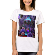 Camiseta gráfica de Linterna Mística y Rosas Purpú