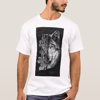 Camiseta gráfica de lobo artístico para hombre