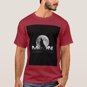 Camiseta gráfica de lobo aullando en luna llena