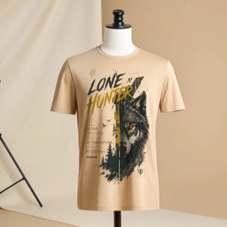 Camiseta gráfica de lobo cazador solitario | Desie
