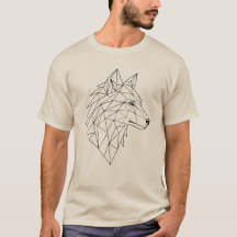 Camiseta gráfica de lobo con arte de línea minimal