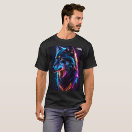 Camiseta gráfica de lobo cyberpunk neon - Wil lumi