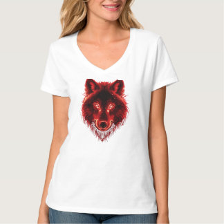 Camiseta gráfica de lobo – Diseño ardiente