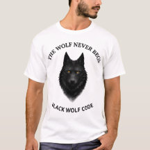 Camiseta gráfica de lobo negro The Wolf Never Begs