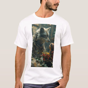 Camiseta Gráfica De Lobo Realista