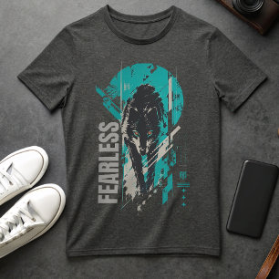 Camiseta gráfica de lobo sin miedo Lobo de ropa