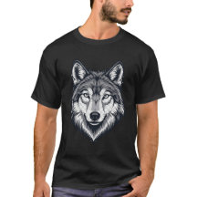 Camiseta gráfica de lobo solitario feroz