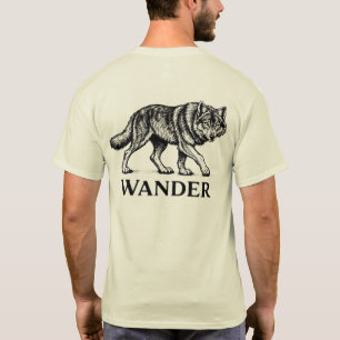 Camiseta gráfica de lobo “Wander” – Aventurero lob