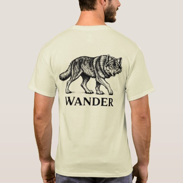 Camiseta gráfica de lobo “Wander” – Aventurero lob (Reverso)