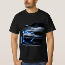 Camiseta gráfica de luces traseras de neón de coch