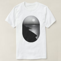 Camiseta gráfica de luna costera minimalista
