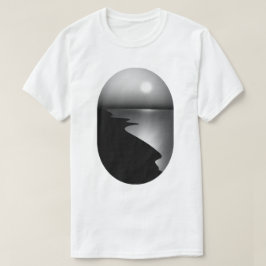 Camiseta gráfica de luna costera minimalista