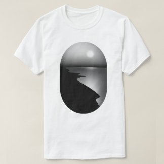 Camiseta gráfica de luna costera minimalista