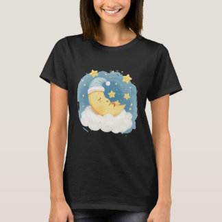 Camiseta gráfica de Luna y Estrellas Dormidas
