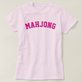 Camiseta Gráfica de Mahjong Varsity Preppy Rosa