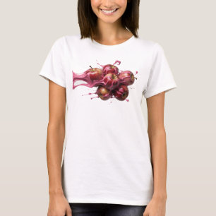 Camiseta gráfica de manzana abstracta roja con est